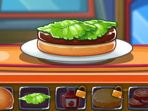 The burger cooking