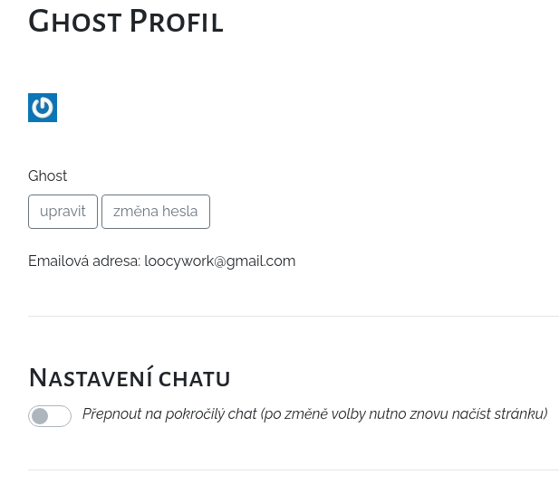 Přepnutí na nový chat